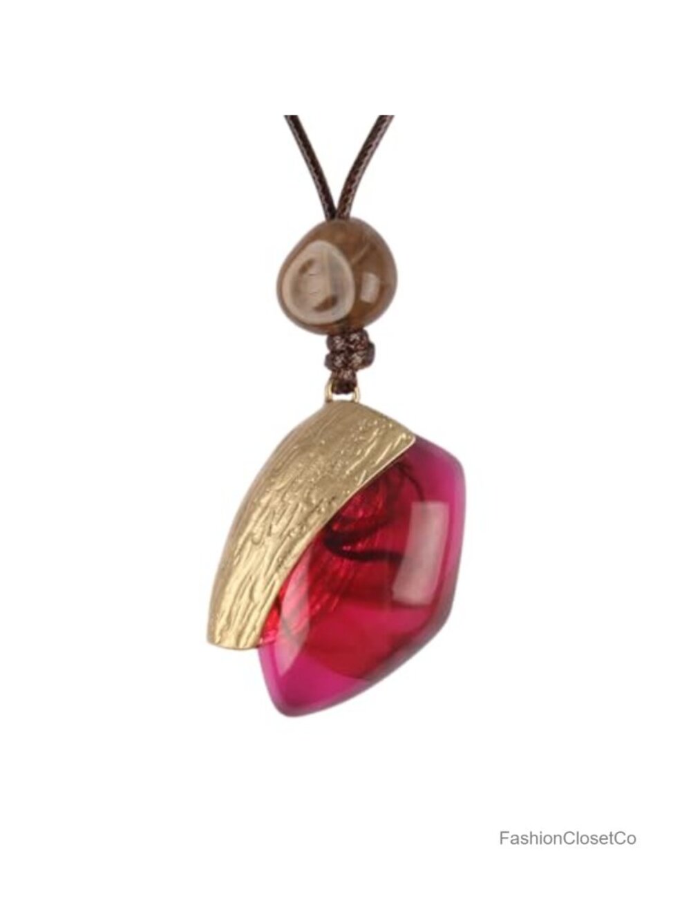 Boho Statement Necklace for Women Chunky Leather Long Pendant